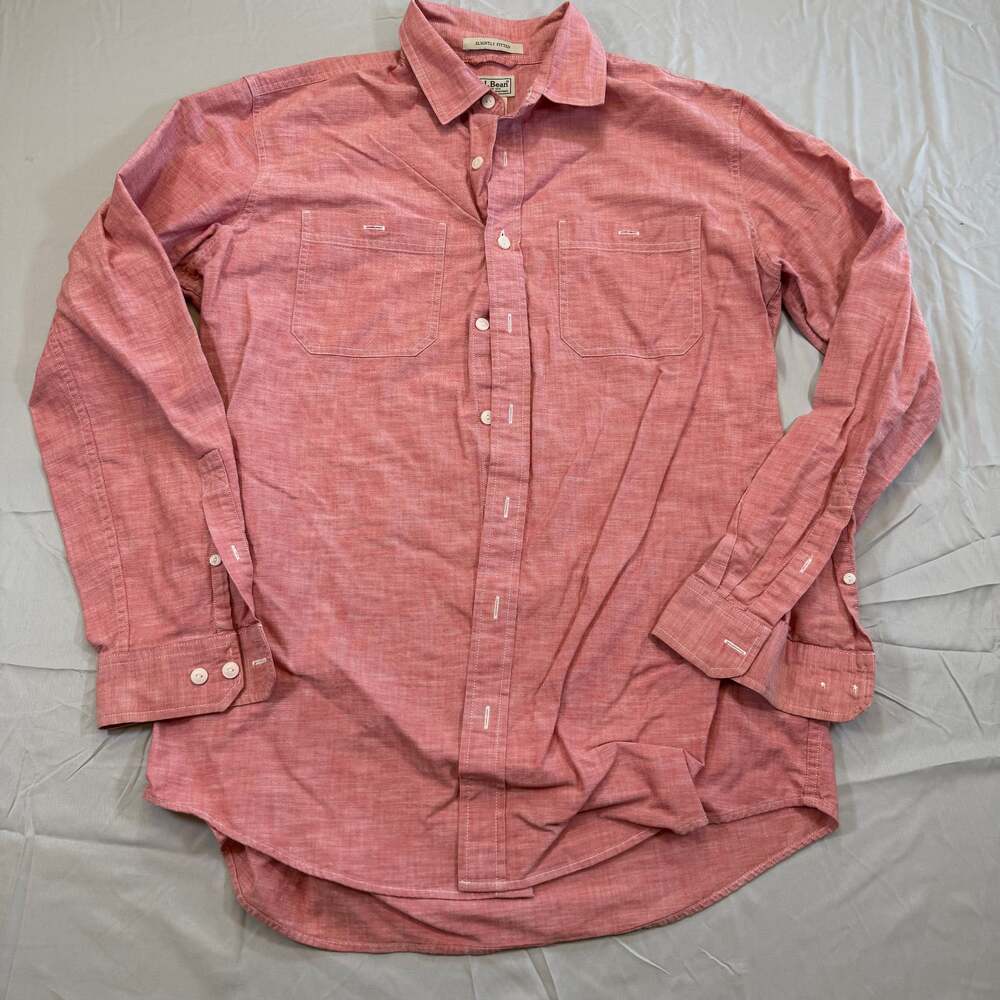 L.L Bean Mens Traditional Fit Button Shirt Size L Tall Long Sleeve￼